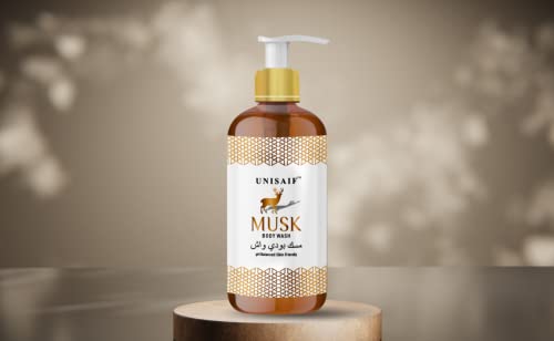 Unisaif Musk Organic Body Wash & Shower Gel Women and men's | Sulphate & Paraben Free| Skin Friendly| Nourishing (300ml)
