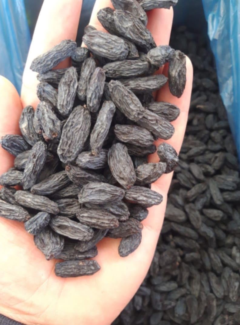 Premium Quality Black Raisins (Sultanas), Natural Dried Grapes, Without Seeds, Large Jumbo Size, No Sugar Added, High in Iron & Fibre, Clean & Fresh Quality 1 Kg Pack