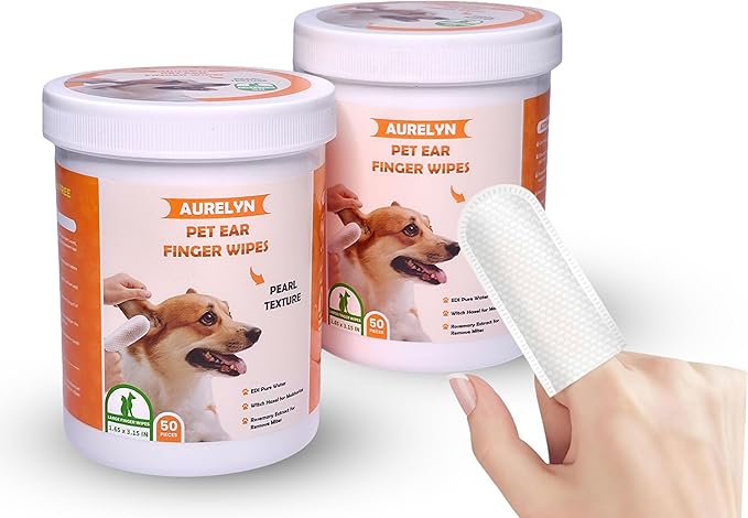 Dog Ear Cleaner – 100 Dog Ear Wipes Gently Remove Wax & Dirt | Ear Cleaner for Dogs UK | Ear Wipes for Dogs Biodegradable Cat Ear Cleaner Wipes