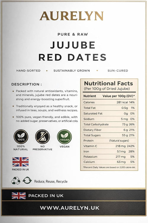 Premium Dried Jujube Red Dates Fruit 1 KG- Great Snack for a Quick and Healthy Boost No Added Sugar, Natural Vegan & Plump Red Dates Good Quality - Pack of 1 KG