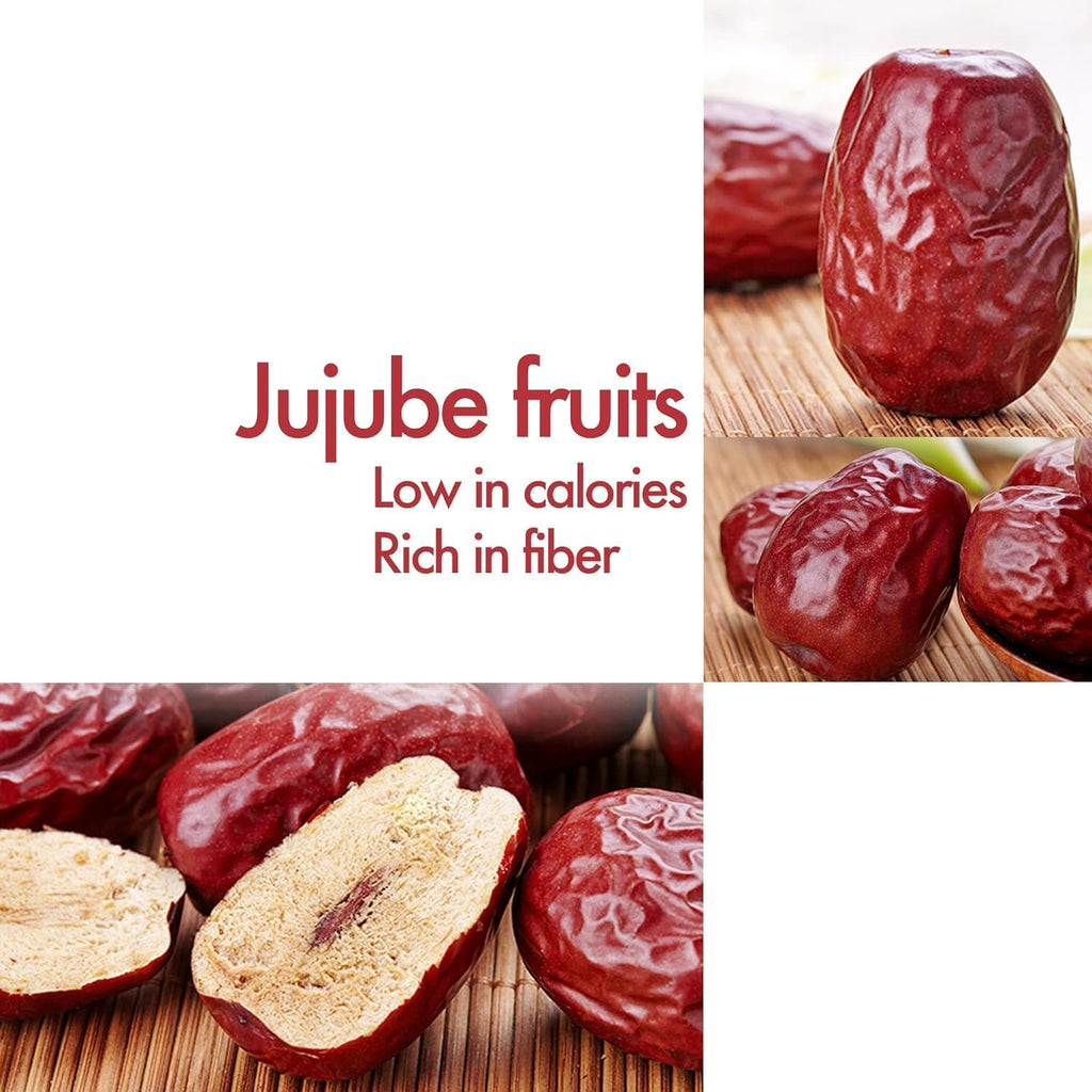 Premium Dried Jujube Red Dates Fruit 1 KG- Great Snack for a Quick and Healthy Boost No Added Sugar, Natural Vegan & Plump Red Dates Good Quality - Pack of 1 KG