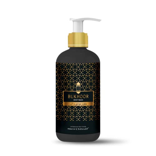 Unisaif Bukhoor Arabian Luxury Organic Body Wash & Shower Gel for Women & Men Ph Balanced, Skin Friendly, Sulphate & Paraben Free 300ml