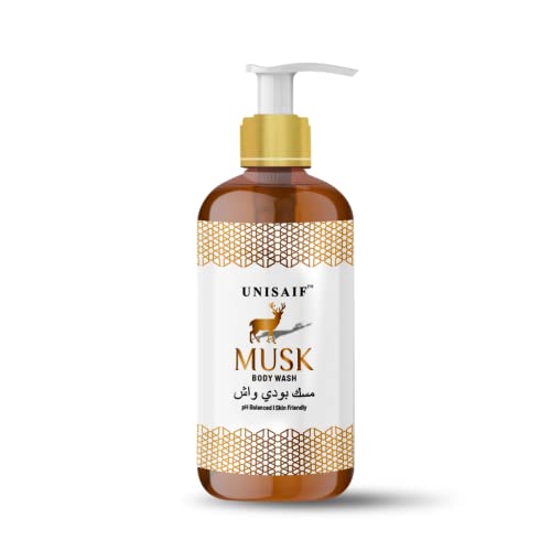 Unisaif Musk Organic Body Wash & Shower Gel Women and men's | Sulphate & Paraben Free| Skin Friendly| Nourishing (300ml)